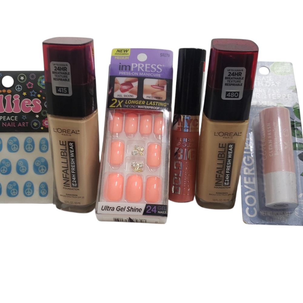 L'Oreal Infallible Foundation & Beauty Bundle with imPRESS Press-On Manicure